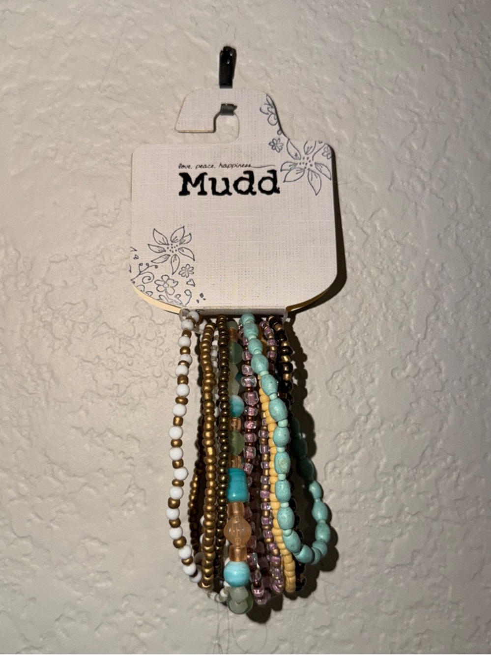 Mudd Turquoise, Brown & White Beaded Bracelet Set